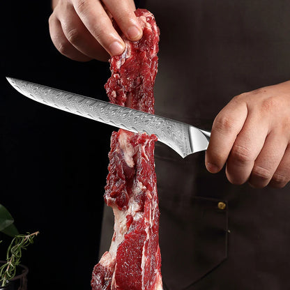 6-Inch Damascus Utility Knife 67-Layer Razor Sharp Boning Knife Black