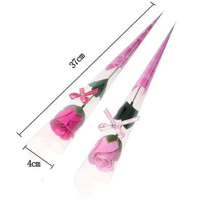 10pcs Pink Never-Wither Soap Flower Rose Bouquet - Scented Petals