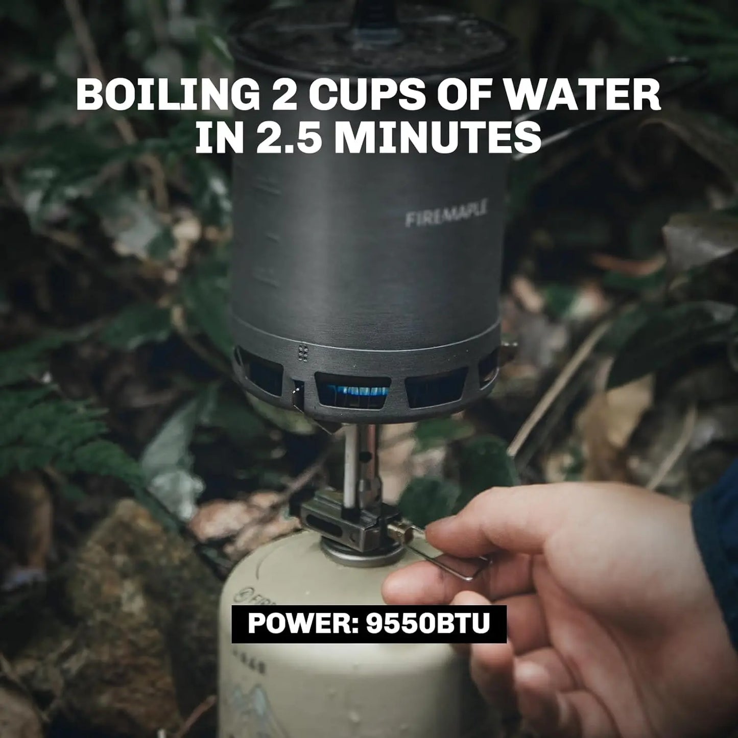 Camping Stove with Piezo Ignition Propane Butane Gas Burner Silver