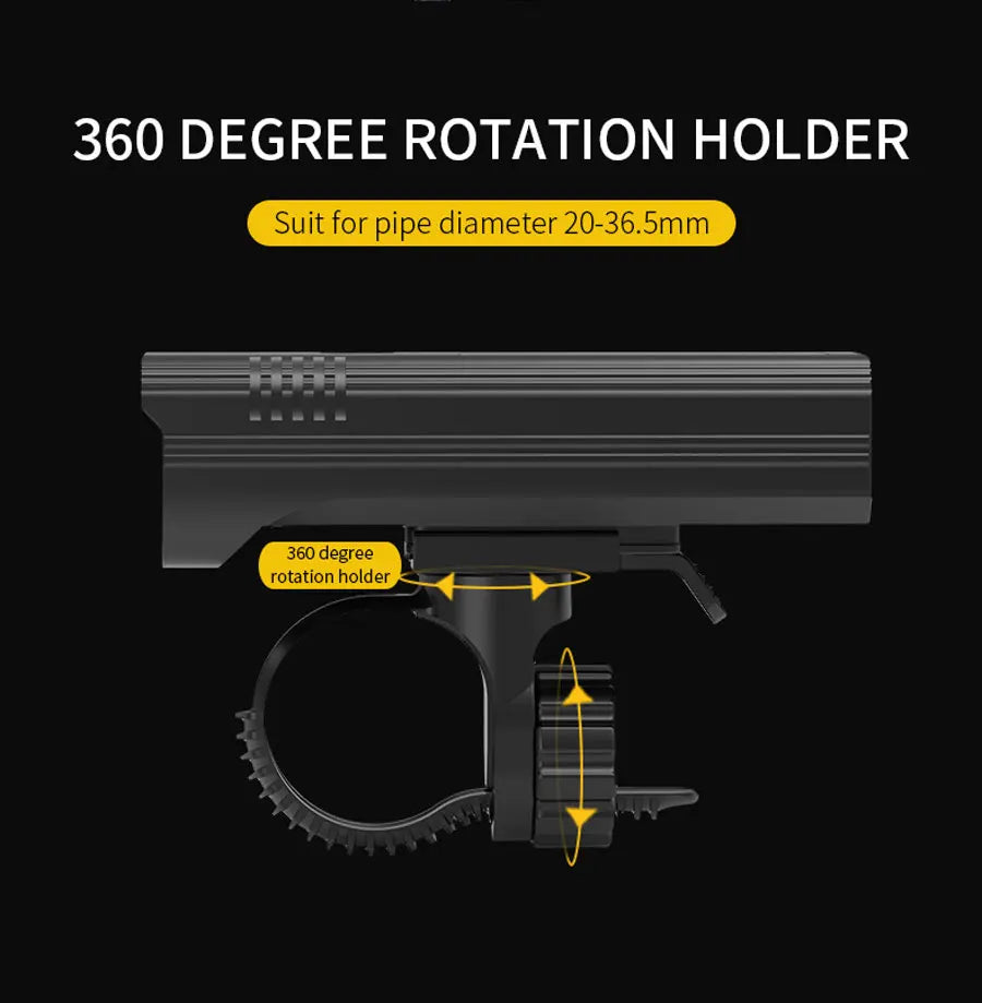 4800 Lumen USB Bike Light Set Black