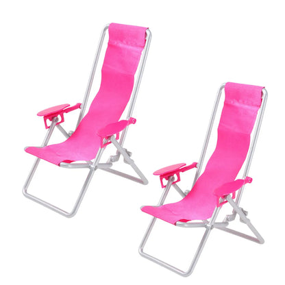 2pcs Mini Beach Chair Folding Deck
