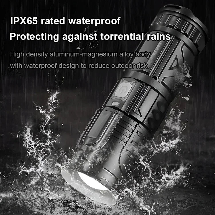 LED White Laser Telescopic Zoom Flashlight