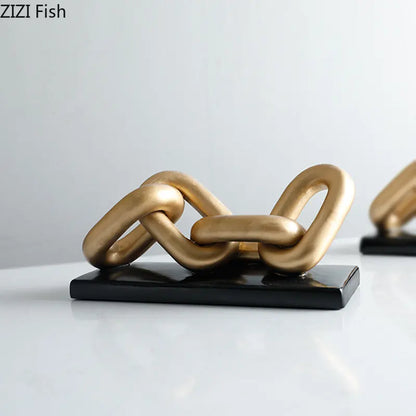 Elegant Chain Ceramic Resin Sculpture Statue