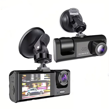 2 Channel 1080P HD Dash Cam Triple Lens Car DVR Black
