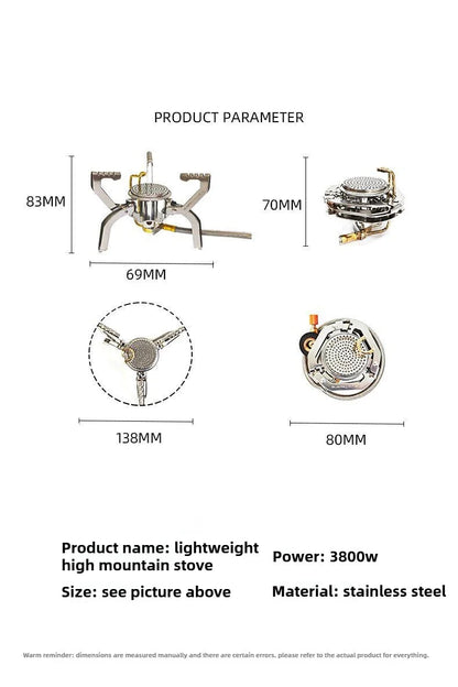 4800W Windproof Pocket Stove Silver