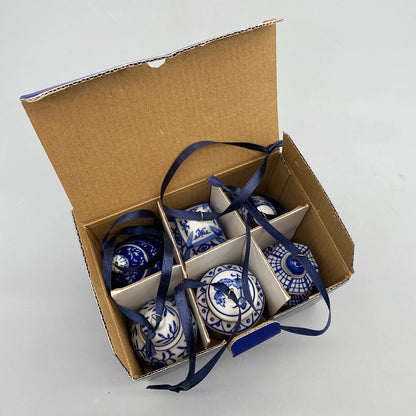 Set of 6 Ceramic Hanging Ornaments