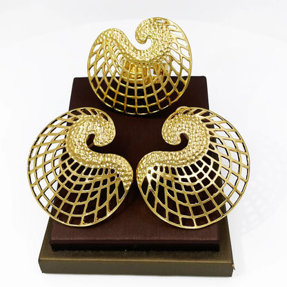 18K Gold Plated Earrings and Ring Set (Model 2)