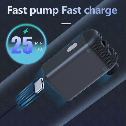 A2 Mini Portable Electric Bike Pump Cordless Aluminum Air Inflator Black