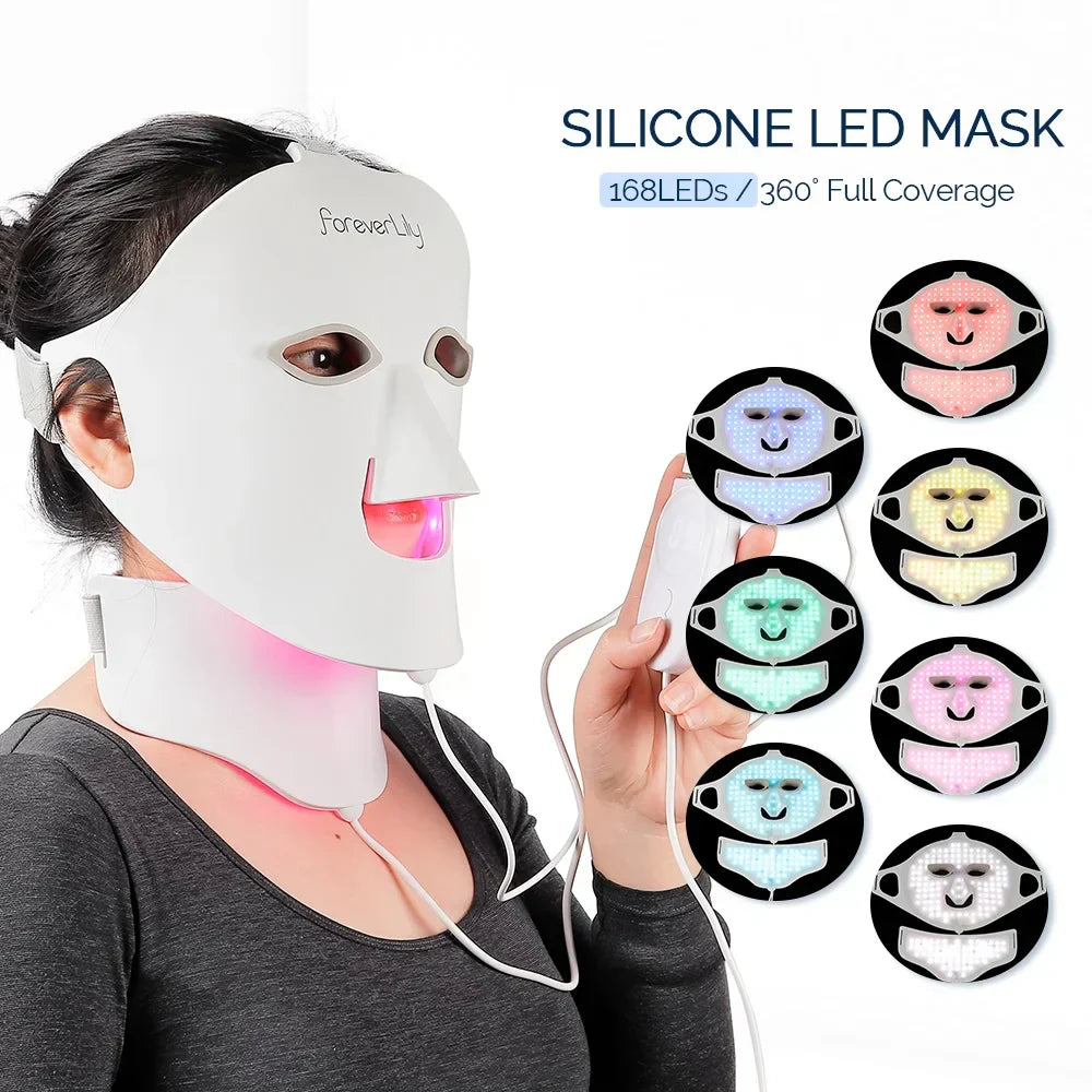 7 Colors LED Face & Neck Mask - Phototherapy for Skin Rejuvenation