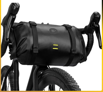 Waterproof Handlebar Bike Bag 8L Front Tube Trunk Pannier Black