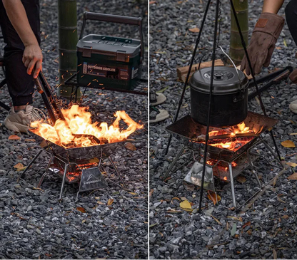 Folding Portable Barbecue Grill Camping Silver