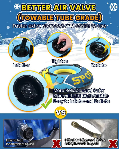 Inflatable Snow Sled Tubing with Handles