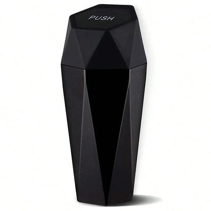 Portable Mini Car Trash Can–Waterproof Storage Bin with Lid Black