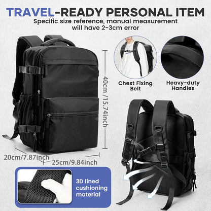 Vacuum Compression Travel Backpack with Pump Black