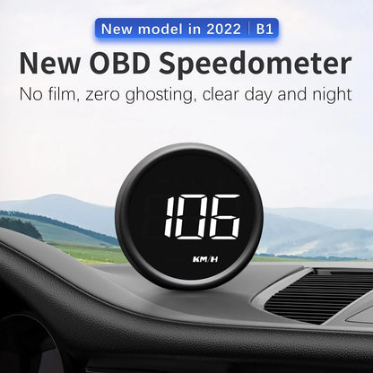 AD B1 HeadUp Display HUD OBD2 Speedometer Gauge Black