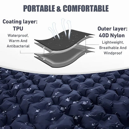 Double Inflatable Mattress with Built-in Pillow Pump