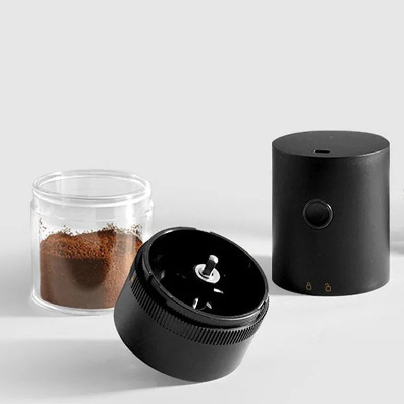 Portable USB C Rechargeable Coffee Grinder Ceramic Burr Mill Black