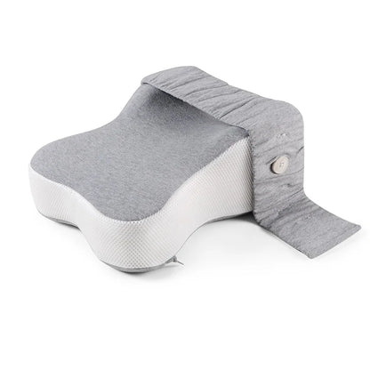 Orthopedic Memory Foam Leg Pillow with Adjustable Strap Grey