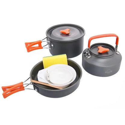 Camping Cookware Tableware Set Black