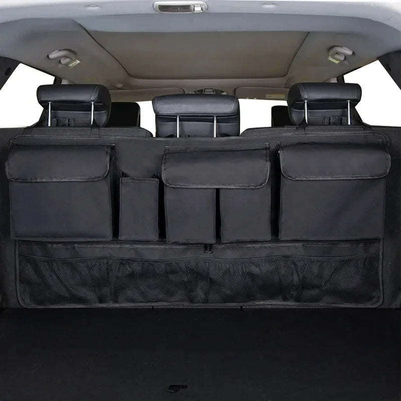Back Seat Car Trunk Hanging Storage Bag 9 Pocket Organizer Black