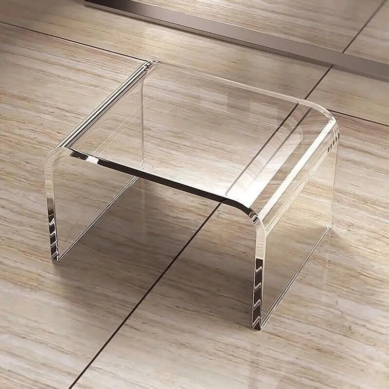 Transparent Acrylic Mini Side Table & Shoe Changing Stool - Middle Color