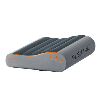 B-Shaped Inflatable Travel Pillow Dual Neck Support Gray