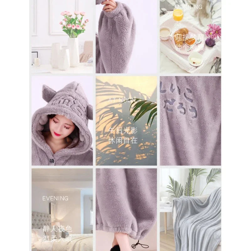 Oversized Fleece Hoodie Blanket
