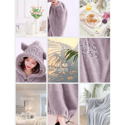 Oversized Fleece Hoodie Blanket