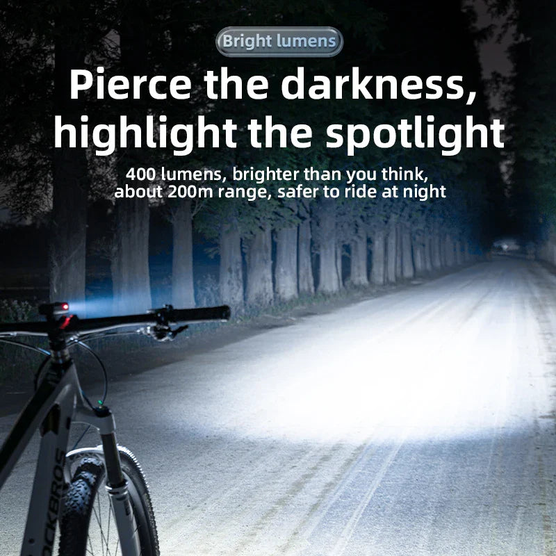 1000 Lumen USB Rechargeable Bike Front Light 3 Modes Black