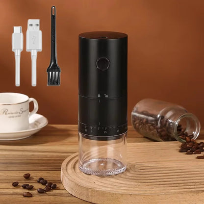 Portable Electric Coffee Grinder 38 Setting Adjustable Ceramic Burr Black