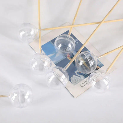 50Pcs Clear Acrylic Truffle Chocolate Cups with Sticks | Elegant Candy & Chocolate Holder