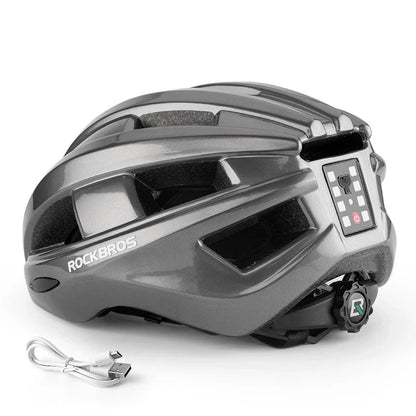 Bicycle Helmet with USB Rechargeable Rear Light Titanium