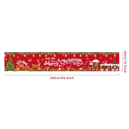Festive Merry Christmas Outdoor Banner - 240x40cm