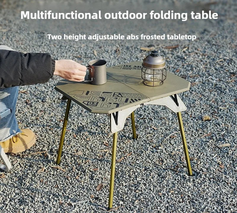 Portable Folding Camping Table Adjustable Green