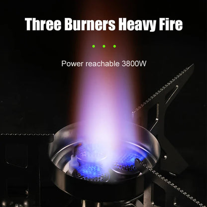 3800W Portable Folding Camping Gas Stove Butane Cassette Green