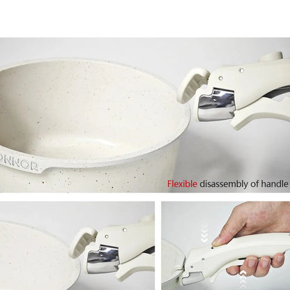 Non-Stick Die-Cast Aluminum Cookware Set Induction-Compatible White