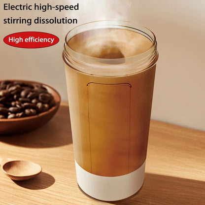13.53 Oz Portable Electric Self-Stirring Cup USB Bottle White