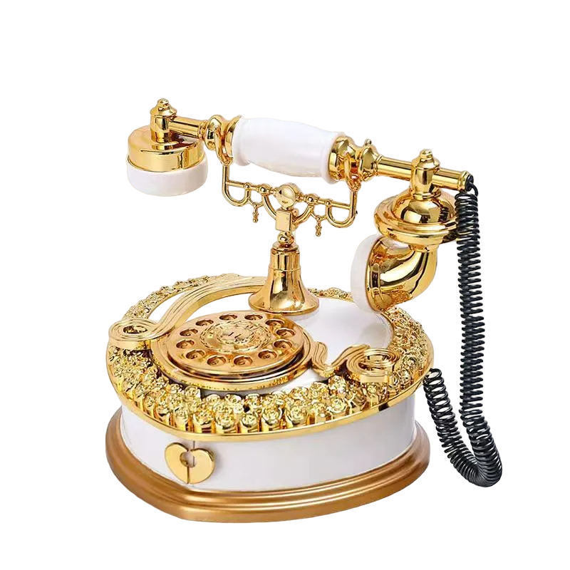 Vintage-Inspired Old-Fashioned Telephone Music Box in Light Luxury Classic Style