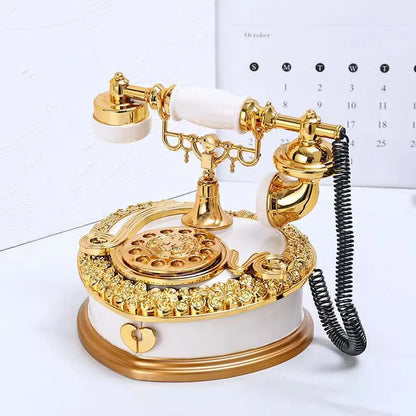 Vintage-Inspired Old-Fashioned Telephone Music Box in Light Luxury Classic Style