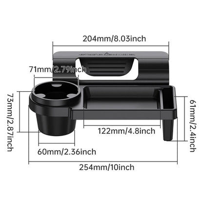 Multifunctional Car Side Door Hanging Organizer with Cup Holder Black