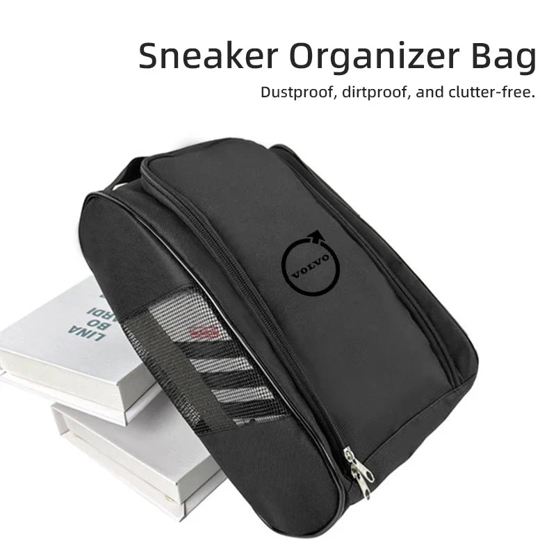 Car Sneakers Storage Bag–Dustproof Travel Shoe Pouch Black