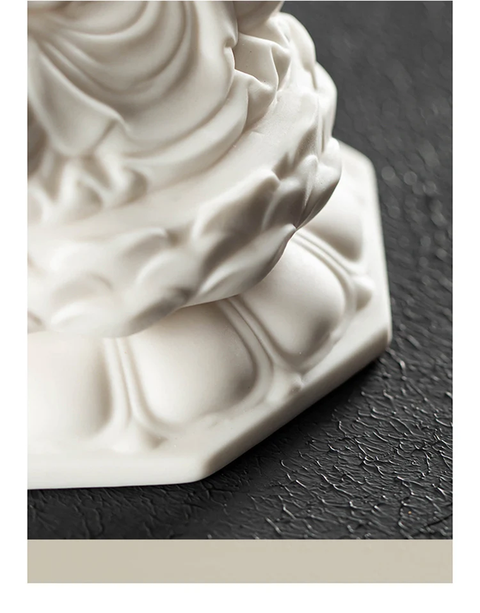 Ceramic Buddha LED Lamp: Tranquil Dhyana Sculpture