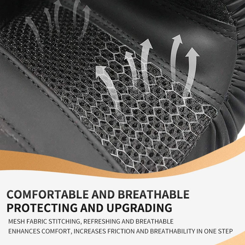 8oz PU Leather Boxing Gloves Unisex Training Gloves Black