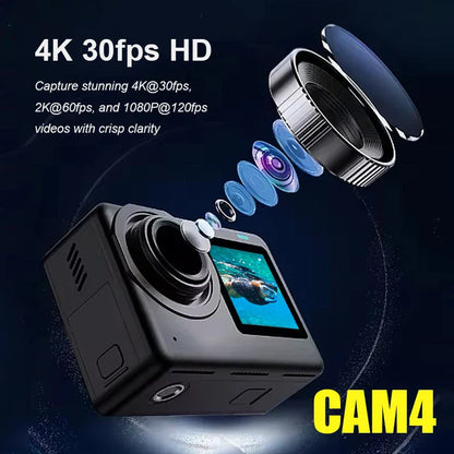 4K Sports Action Camera Active HDR Video Black