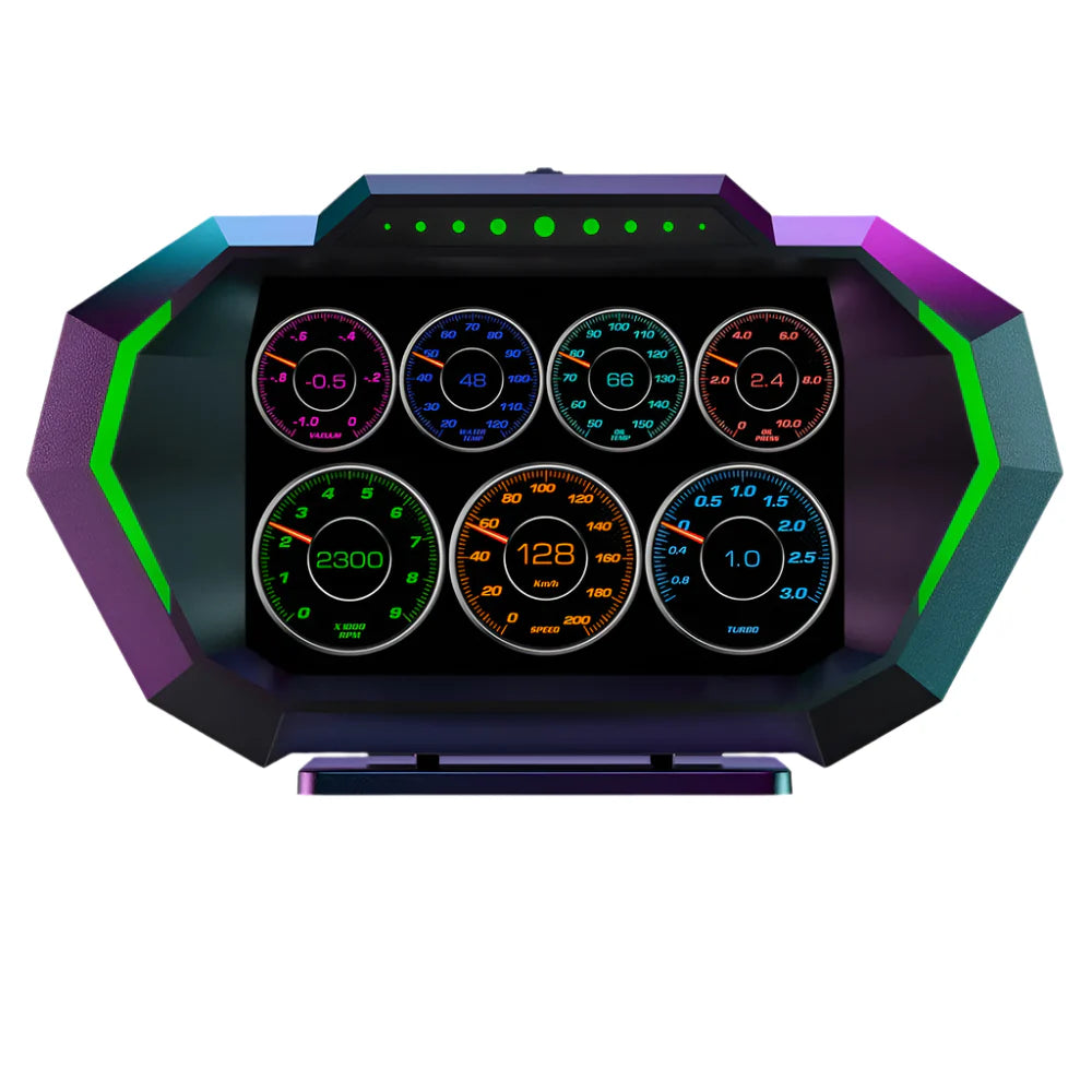 AD Digital Car HUD GPS OBD2 Head Up Display with Slope Meter Black