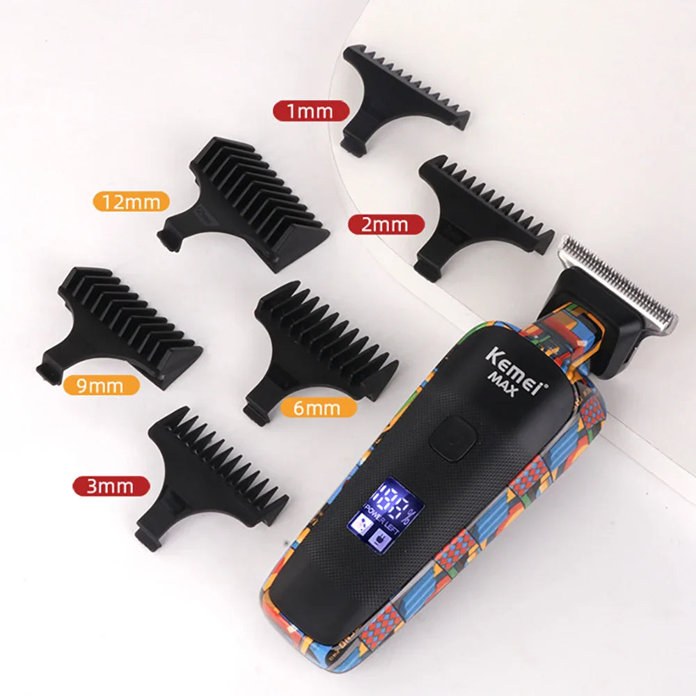 Hair Trimmer for Men 0mm T-Blade Electric Clipper Beard Razor Black