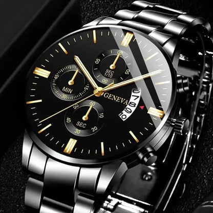 Men's Stainless Steel Quartz Calendar Watch