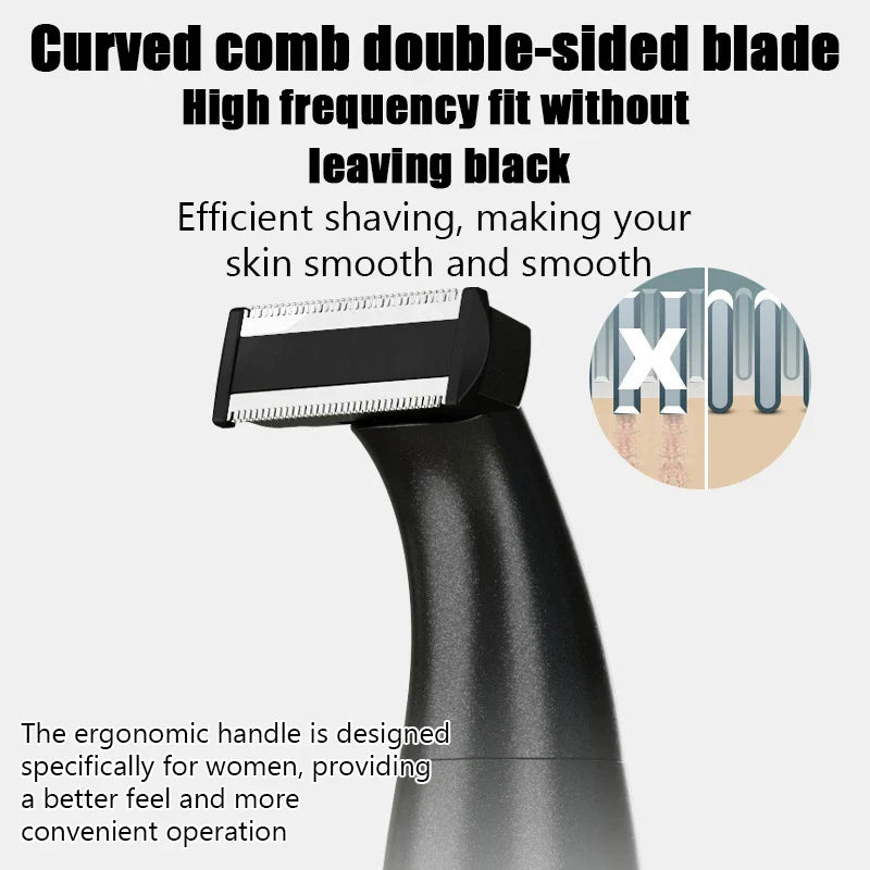 Precision Body And Intimate Area Shaver USB C Rechargeable Wet & Dry Black