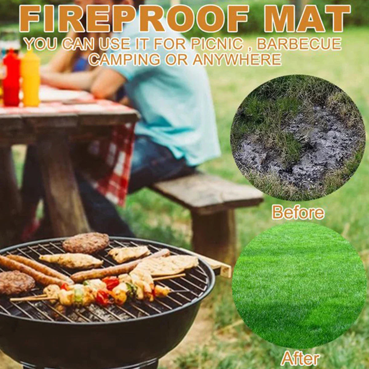 Fire Pit Fireproof Mat Round Stove