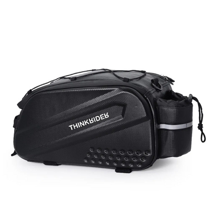 14L Bicycle Hard Shell Hunch Waterproof PU Bike Tail Bag Black